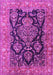 Machine Washable Persian Pink Traditional Rug, wshtr4363pnk