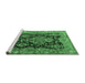 Sideview of Machine Washable Persian Emerald Green Traditional Area Rugs, wshtr4363emgrn