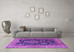 Machine Washable Persian Purple Traditional Area Rugs in a Living Room, wshtr4363pur