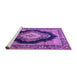 Sideview of Machine Washable Medallion Purple Traditional Area Rugs, wshtr4364pur