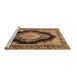 Sideview of Machine Washable Medallion Brown Traditional Rug, wshtr4364brn
