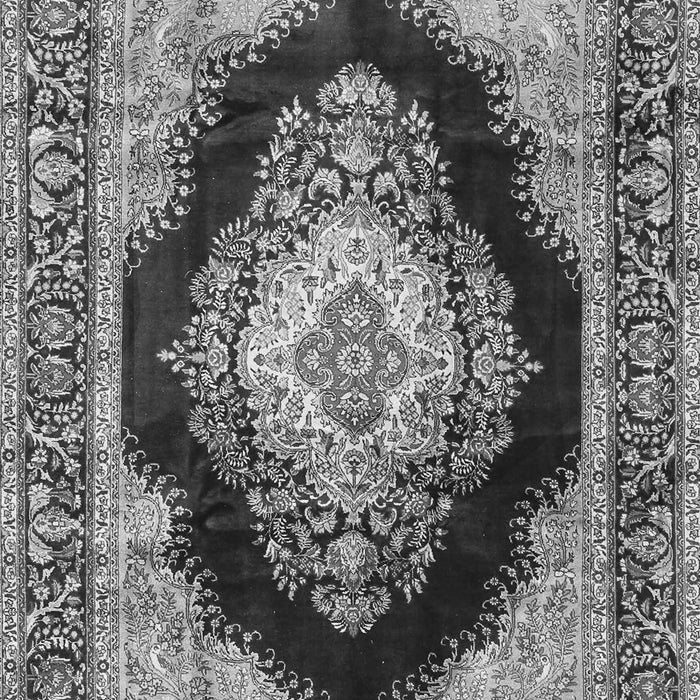 Serging Thickness of Machine Washable Medallion Gray Traditional Rug, wshtr4364gry