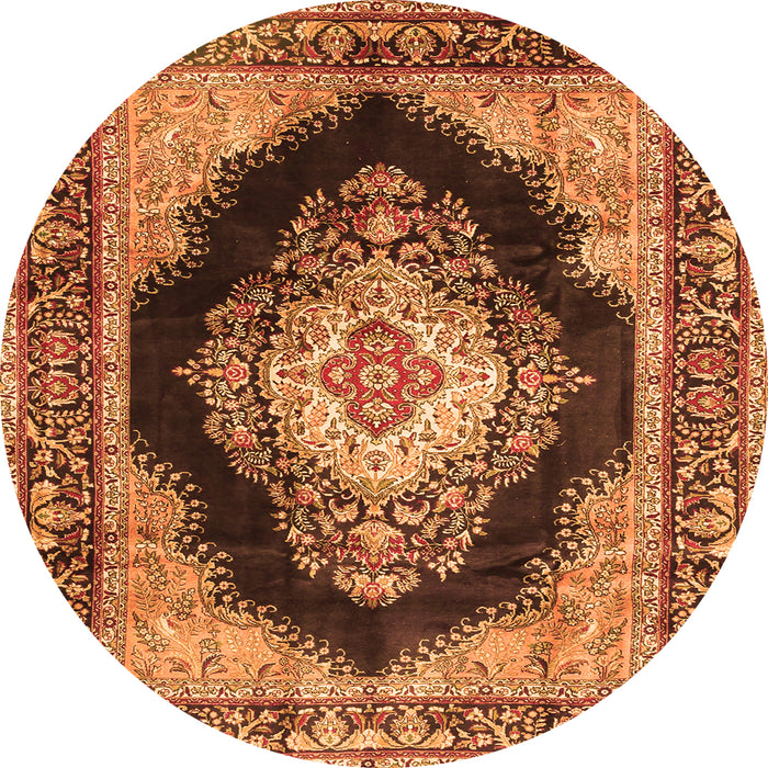 Machine Washable Medallion Orange Traditional Area Rugs, wshtr4364org
