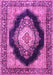 Machine Washable Medallion Pink Traditional Rug, wshtr4364pnk