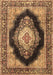 Machine Washable Medallion Brown Traditional Rug, wshtr4364brn