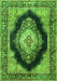 Medallion Green Traditional Rug, tr4364grn