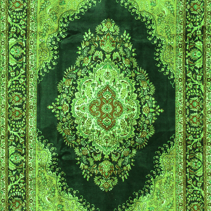 Medallion Green Traditional Rug, tr4364grn