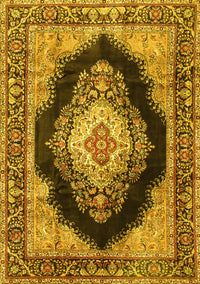 Medallion Yellow Traditional Rug, tr4364yw