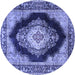 Round Medallion Blue Traditional Rug, tr4364blu