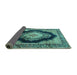 Sideview of Medallion Turquoise Traditional Rug, tr4364turq