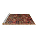 Sideview of Machine Washable Traditional Saffron Red Rug, wshtr4365