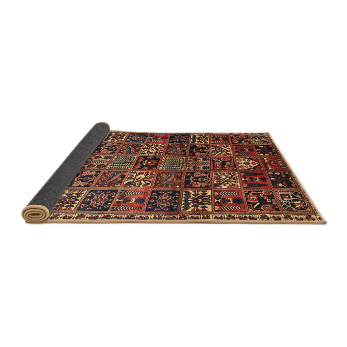 Sideview of Traditional Saffron Red Animal Rug, tr4365