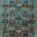 Square Machine Washable Animal Light Blue Traditional Rug, wshtr4365lblu