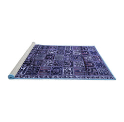 Sideview of Machine Washable Animal Blue Traditional Rug, wshtr4365blu