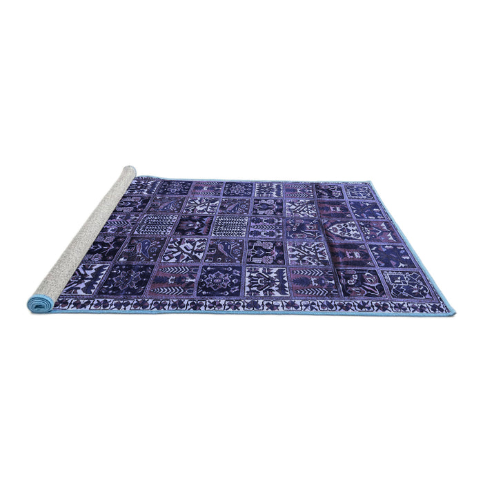 Sideview of Machine Washable Animal Blue Traditional Rug, wshtr4365blu