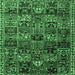 Square Animal Emerald Green Traditional Rug, tr4365emgrn