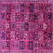 Square Machine Washable Animal Pink Traditional Rug, wshtr4365pnk