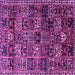 Square Animal Purple Traditional Rug, tr4365pur