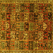 Square Animal Yellow Traditional Rug, tr4365yw