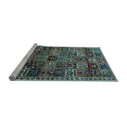 Sideview of Machine Washable Animal Light Blue Traditional Rug, wshtr4365lblu
