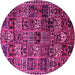 Round Animal Pink Traditional Rug, tr4365pnk