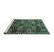 Sideview of Machine Washable Animal Turquoise Traditional Area Rugs, wshtr4365turq