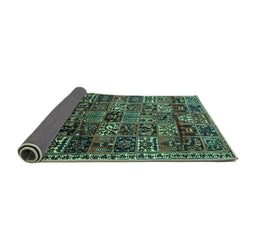Sideview of Animal Turquoise Traditional Rug, tr4365turq