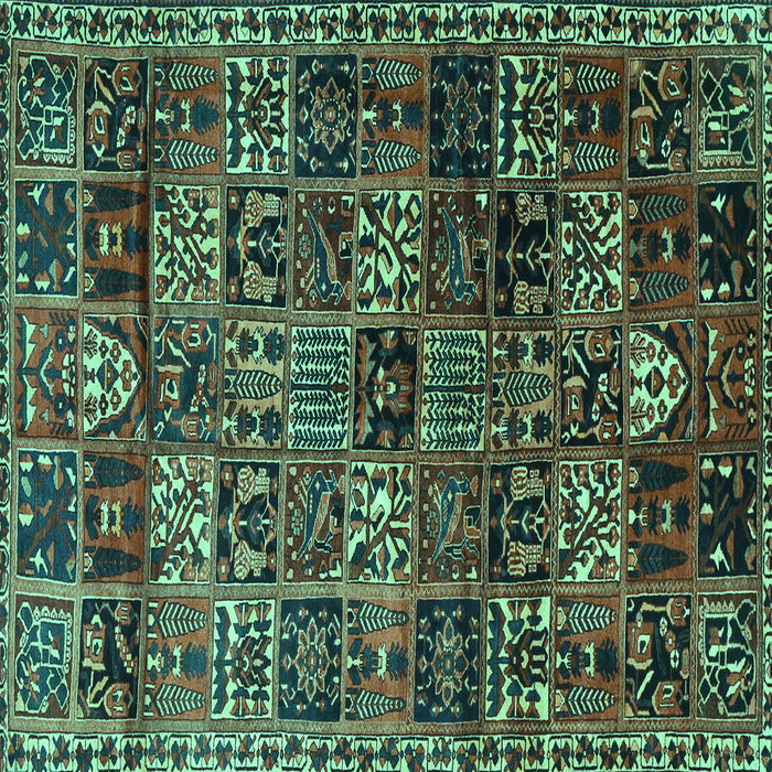 Square Machine Washable Animal Turquoise Traditional Area Rugs, wshtr4365turq