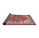 Sideview of Traditional Fire Brick Red Medallion Rug, tr4366