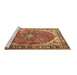 Sideview of Machine Washable Medallion Brown Traditional Rug, wshtr4366brn