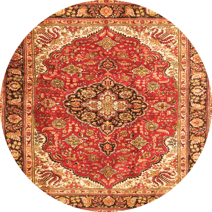 Square Medallion Orange Traditional Rug, tr4366org