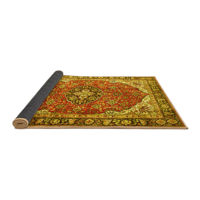 Sideview of Medallion Yellow Traditional Rug, tr4366yw