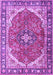 Machine Washable Medallion Purple Traditional Area Rugs, wshtr4366pur