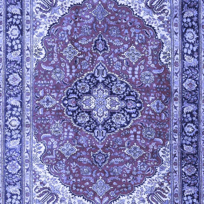 Machine Washable Medallion Blue Traditional Rug, wshtr4366blu