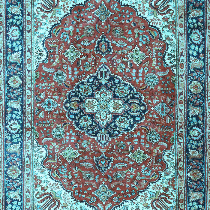 Medallion Light Blue Traditional Rug, tr4366lblu