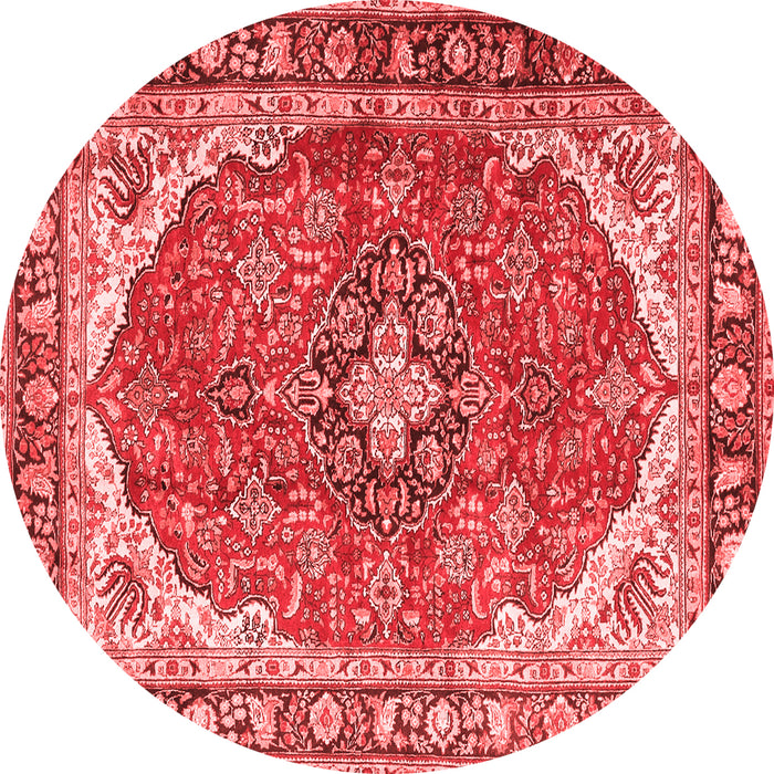 Machine Washable Medallion Red Traditional Rug, wshtr4366red