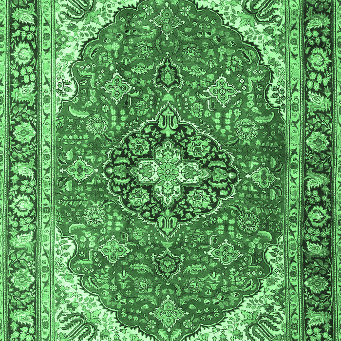 Medallion Emerald Green Traditional Rug, tr4366emgrn