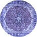 Round Medallion Blue Traditional Rug, tr4366blu