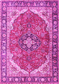 Medallion Pink Traditional Rug, tr4366pnk