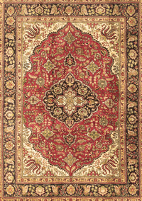 Medallion Brown Traditional Rug, tr4366brn