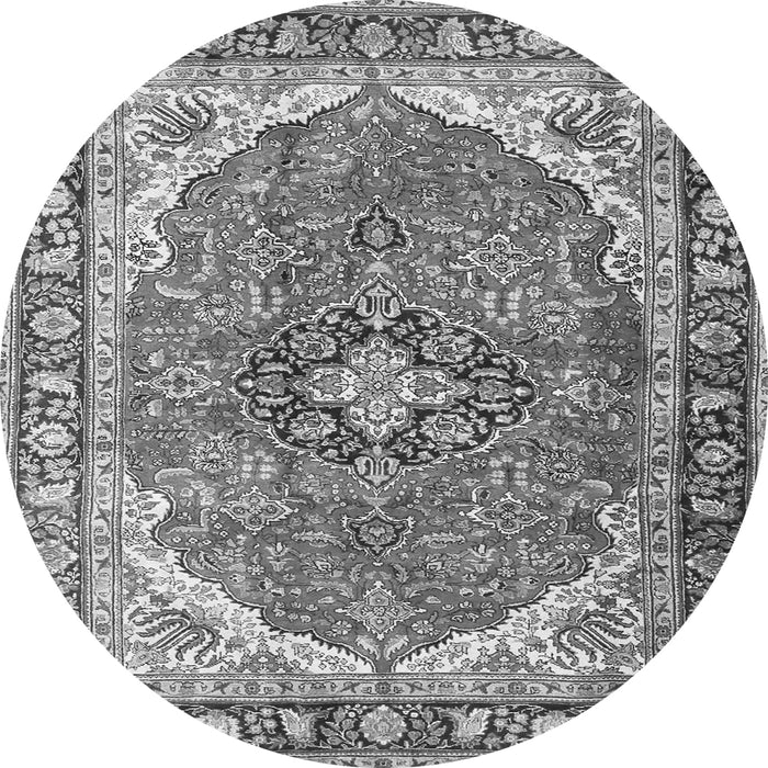 Machine Washable Medallion Gray Traditional Rug, wshtr4366gry