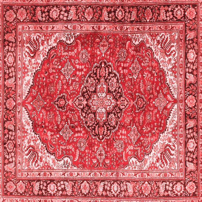 Machine Washable Medallion Red Traditional Rug, wshtr4366red
