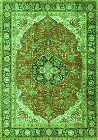 Medallion Green Traditional Rug, tr4366grn