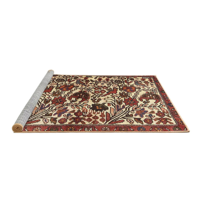 Sideview of Machine Washable Traditional Saffron Red Rug, wshtr4367