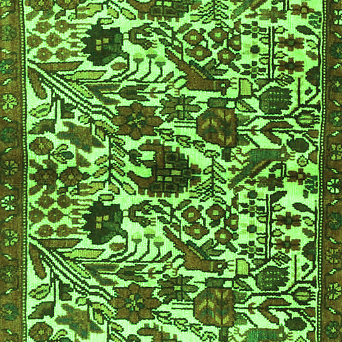 Serging Thickness of Machine Washable Persian Green Traditional Area Rugs, wshtr4367grn