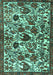 Machine Washable Persian Turquoise Traditional Area Rugs, wshtr4367turq