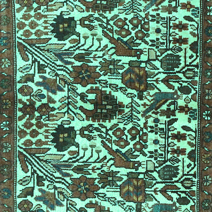 Machine Washable Persian Turquoise Traditional Area Rugs, wshtr4367turq