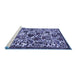 Sideview of Machine Washable Persian Blue Traditional Rug, wshtr4367blu