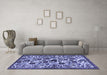 Machine Washable Persian Blue Traditional Rug in a Living Room, wshtr4367blu