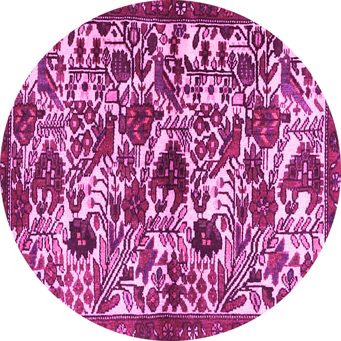 Round Persian Pink Traditional Rug, tr4367pnk